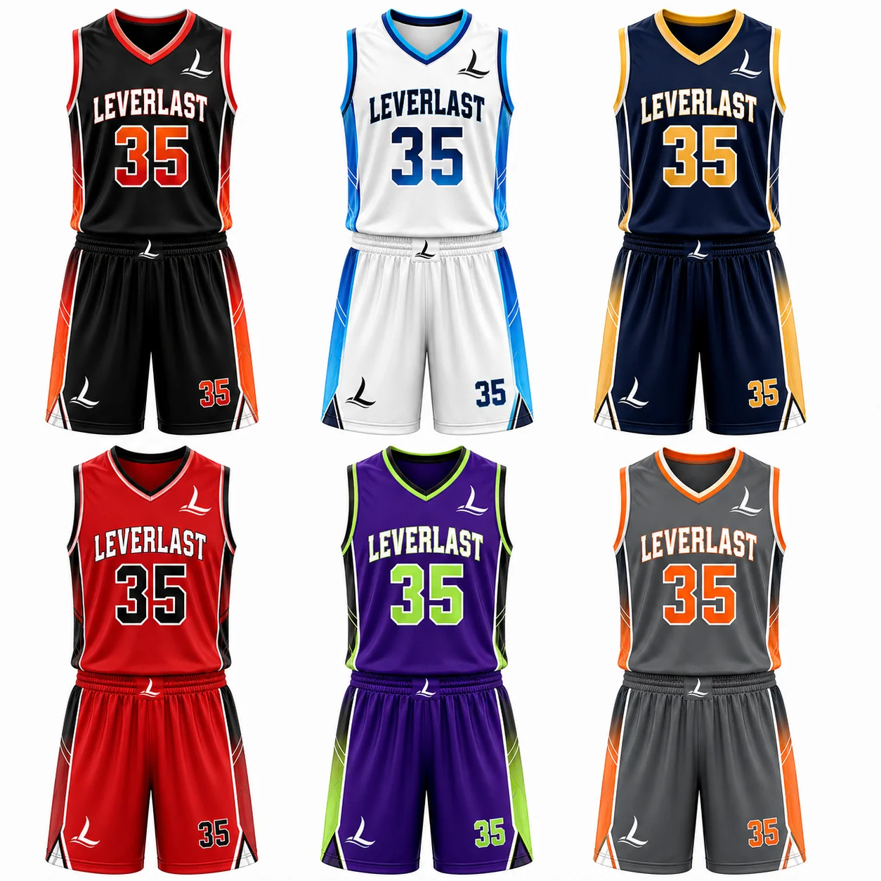 LEVERLAST Custom Basketball Uniform Set – Premium Sublimated Jersey & Shorts | Team Sportswear