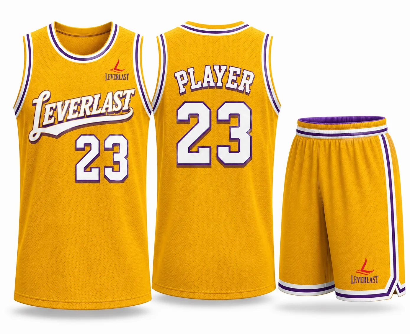 Custom Deep Yellow Basketball Uniform | Premium Sublimated Team Jersey & Shorts | Leverlast