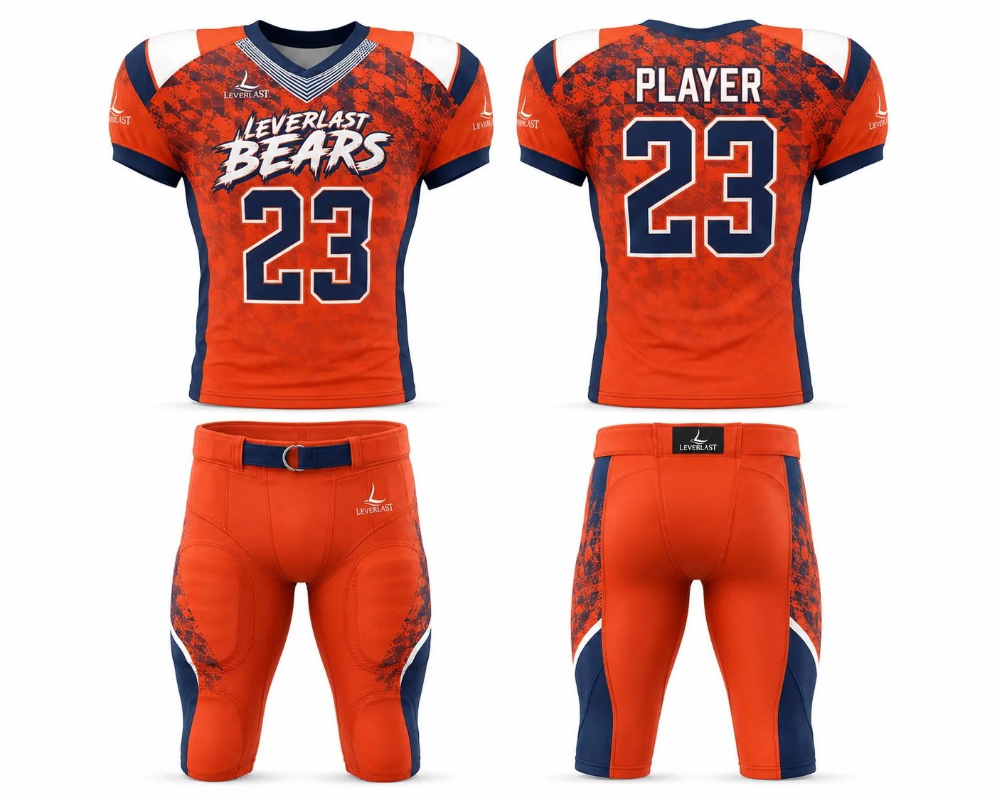Custom Bears American Football Uniform – Premium Sublimated Football Jersey & Pants | Leverlast Team Uniforms