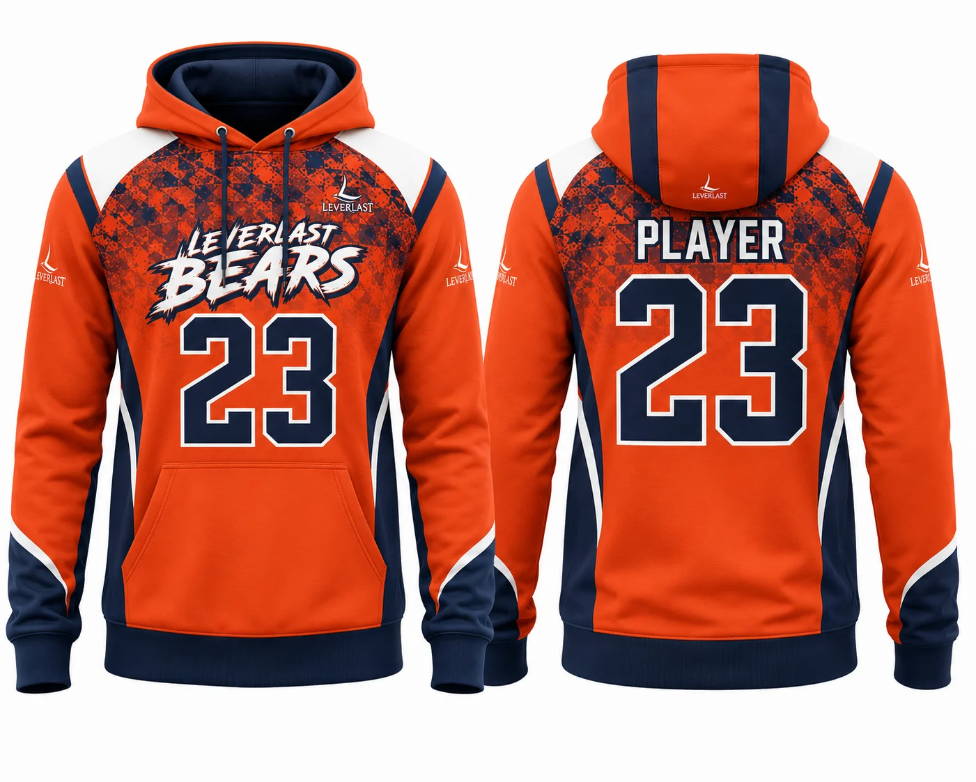 Custom Sublimated Sports Hoodie – Personalized Team Pullover with Logo, Player Name & Number | Leverlast Bears